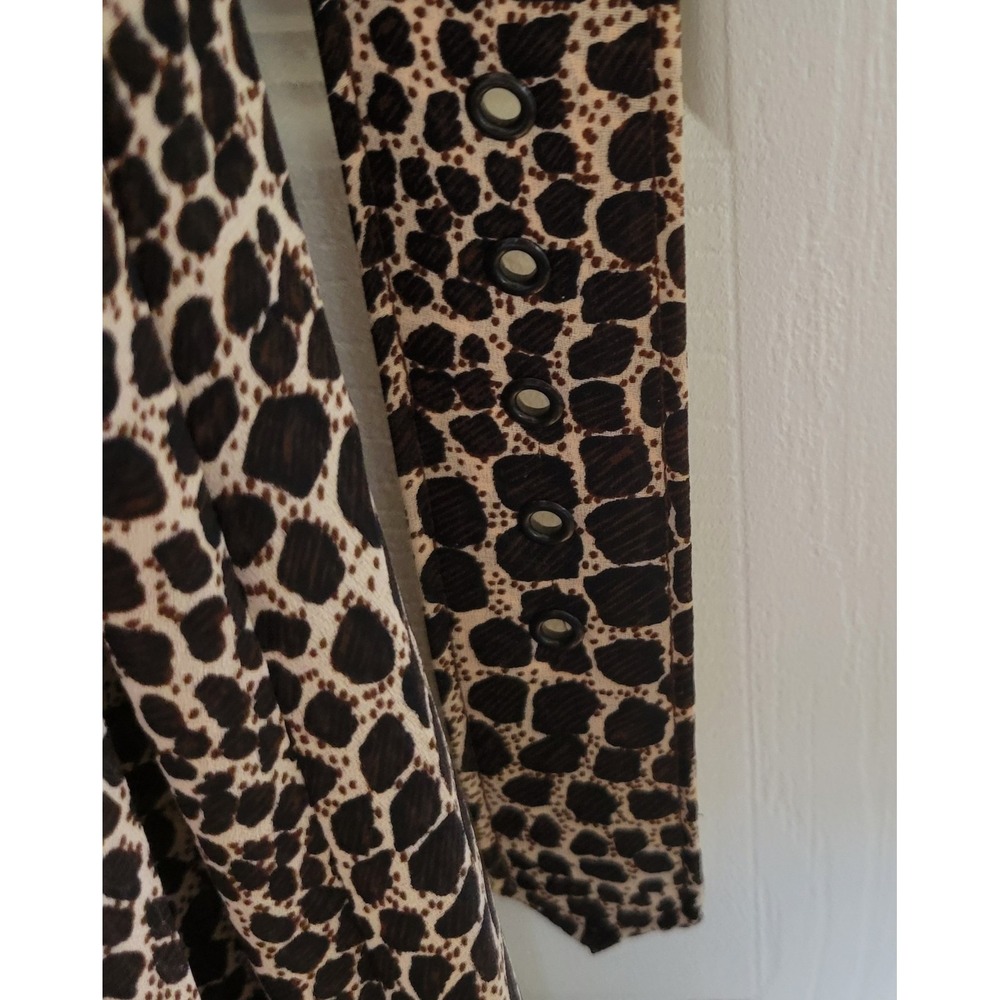 SGS Studio Dress 14P Animal Print Sleeveless Belted Elastic Waist Vintage - Picture 4 of 11